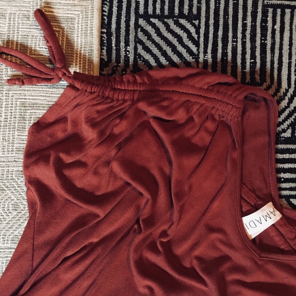 BOHO Anthropologie Amadi Drawstring Crimson Shirt - Picture 9 of 9